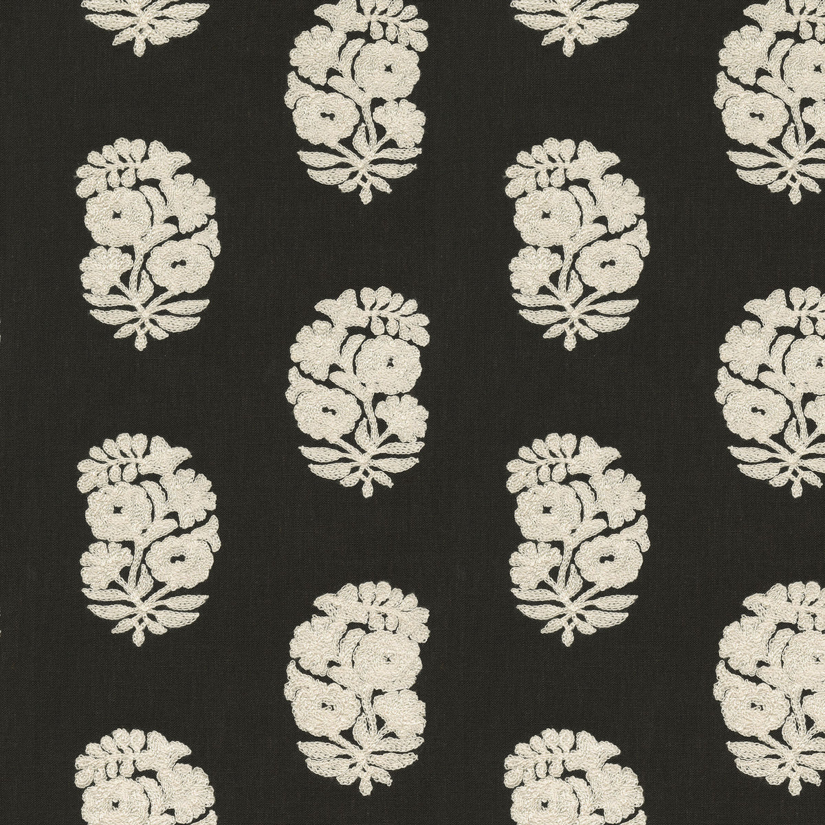 P/K Lifestyles Bodhi Embroidery - Onyx 471722 Fabric Swatch