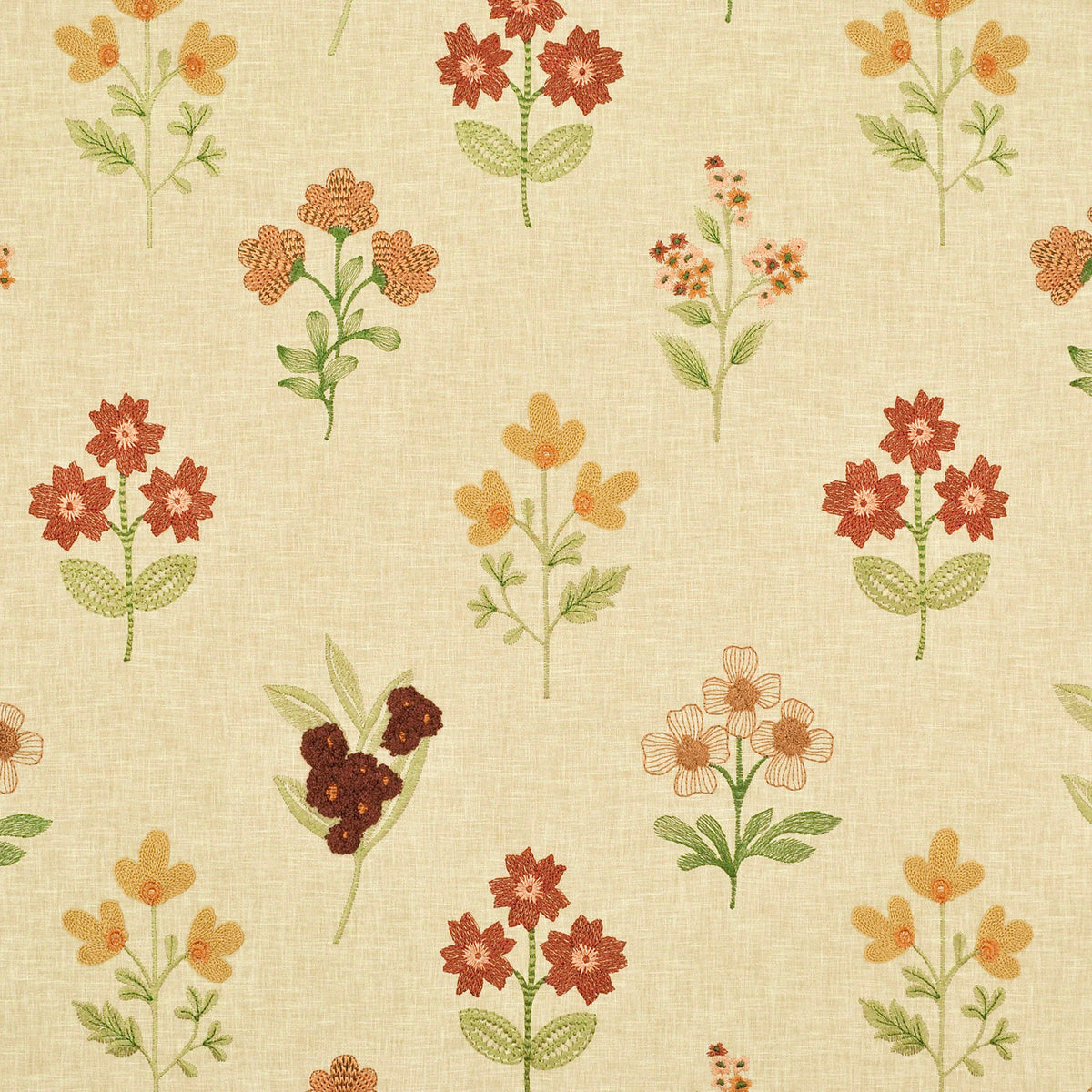 P/K Lifestyles Bouquet Embroidery - Autumn 480870 Upholstery Fabric