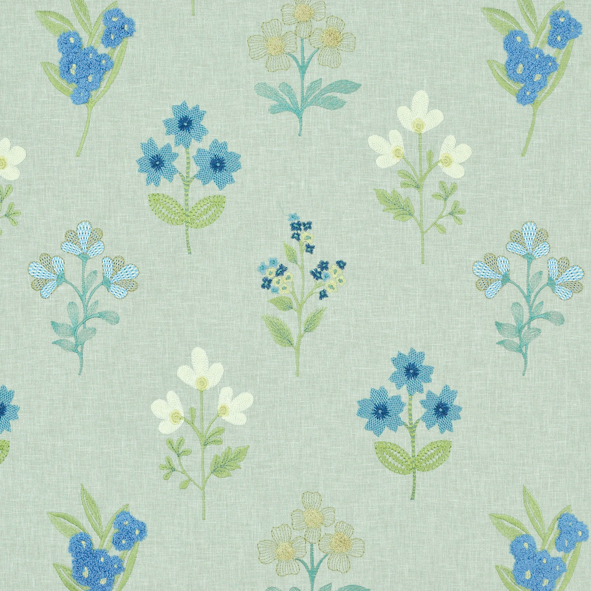 P/K Lifestyles Bouquet Embroidery - Seaside 480872 Upholstery Fabric