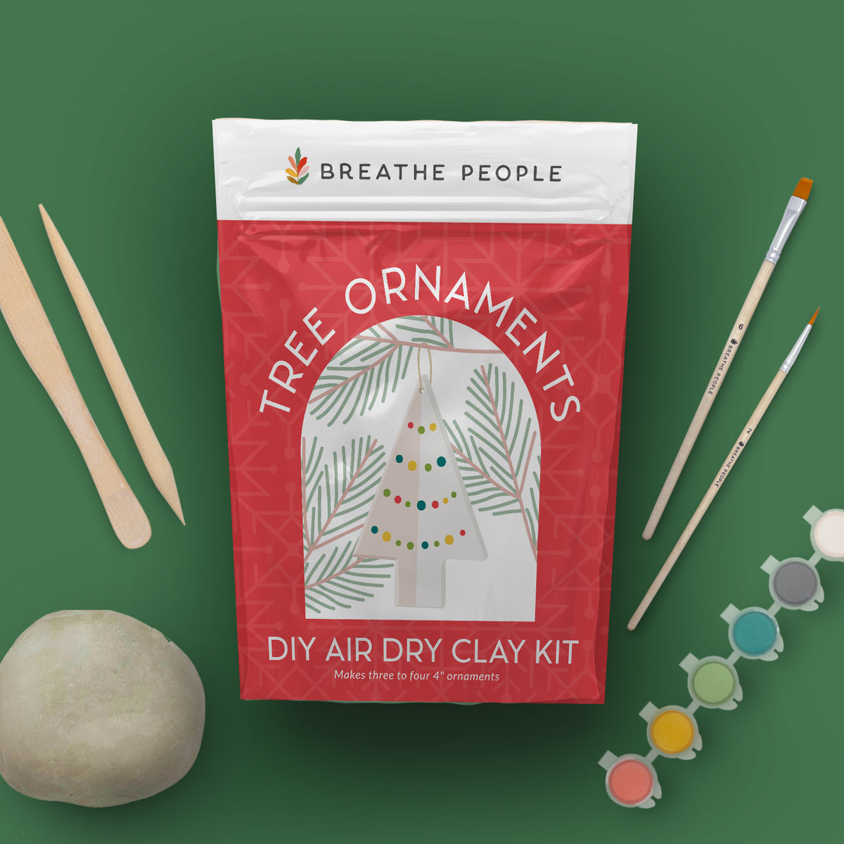 Breathe People Air Dry Clay Kit - Holiday Ornaments