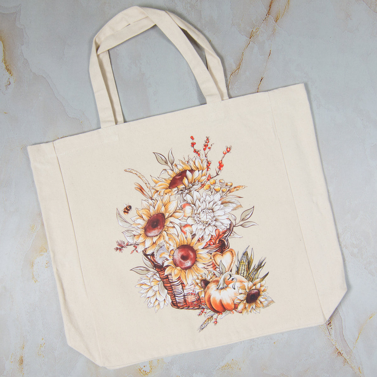 Tote Bag - Fall Flowers Basket