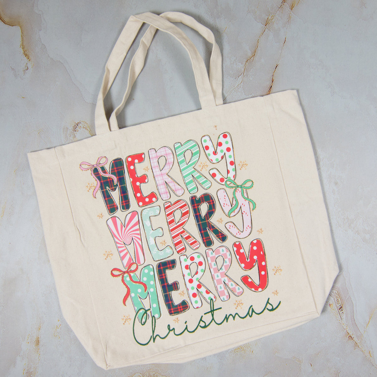 Tote Bag - Merry Christmas Mint