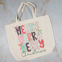 Tote Bag - Merry Christmas Mint