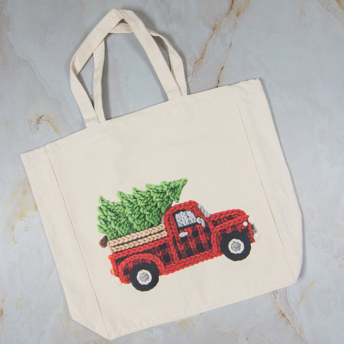 Tote Bag - Faux Yarn Truck and Tree