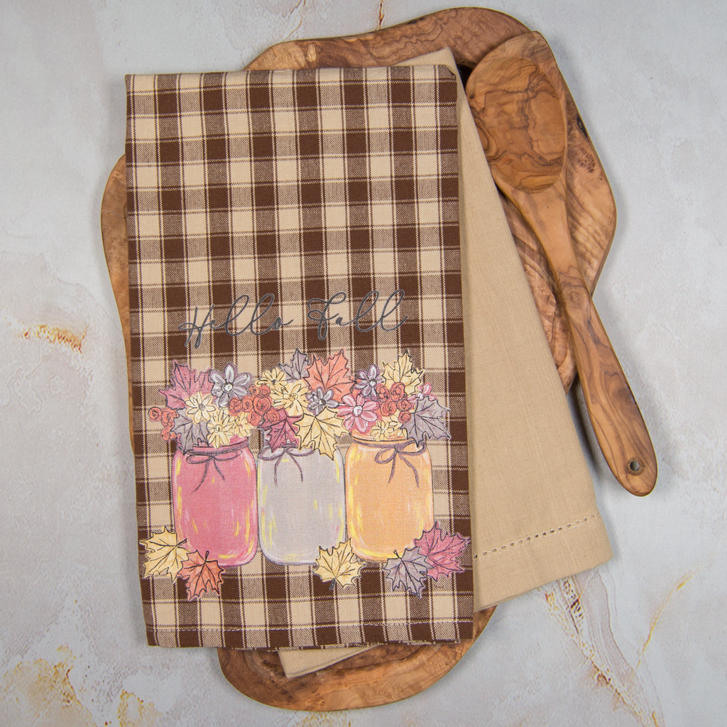 Tea Towel Set of 2 - Hello Fall Mason Jars – CoCo B. Kitchen & Home