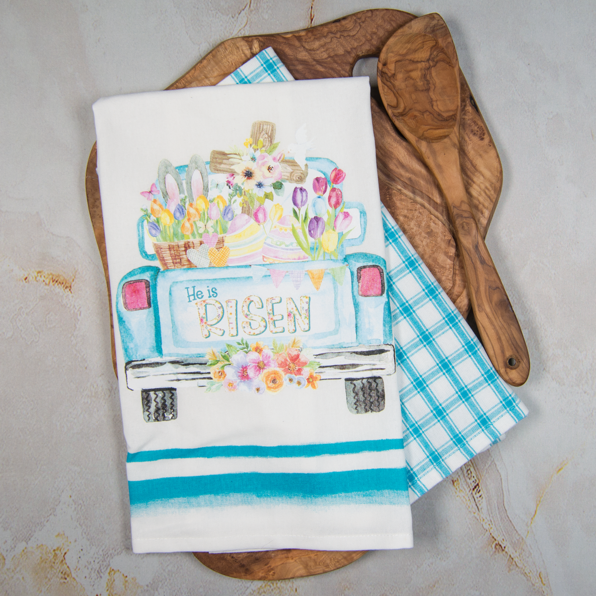 Tea Towel Set of 2 - Easter Truck