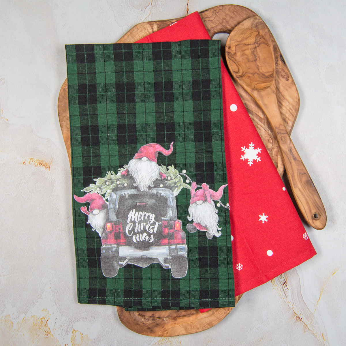 Tea Towel Set of 2 - Christmas Gnomes