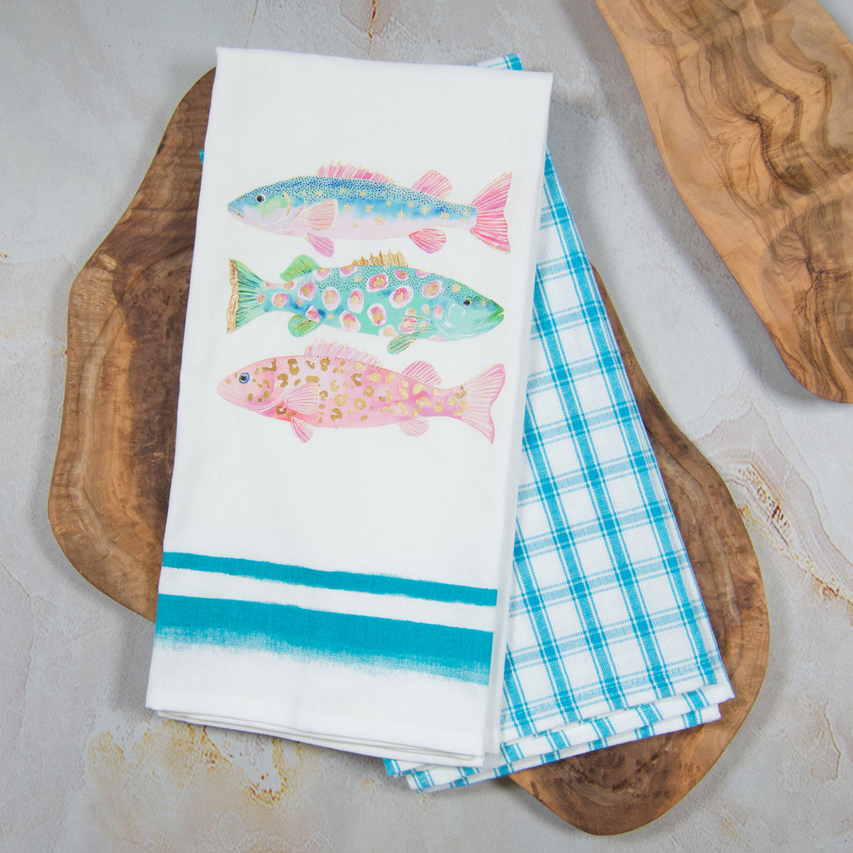 Tea Towel Set of 2 - Summer Fish