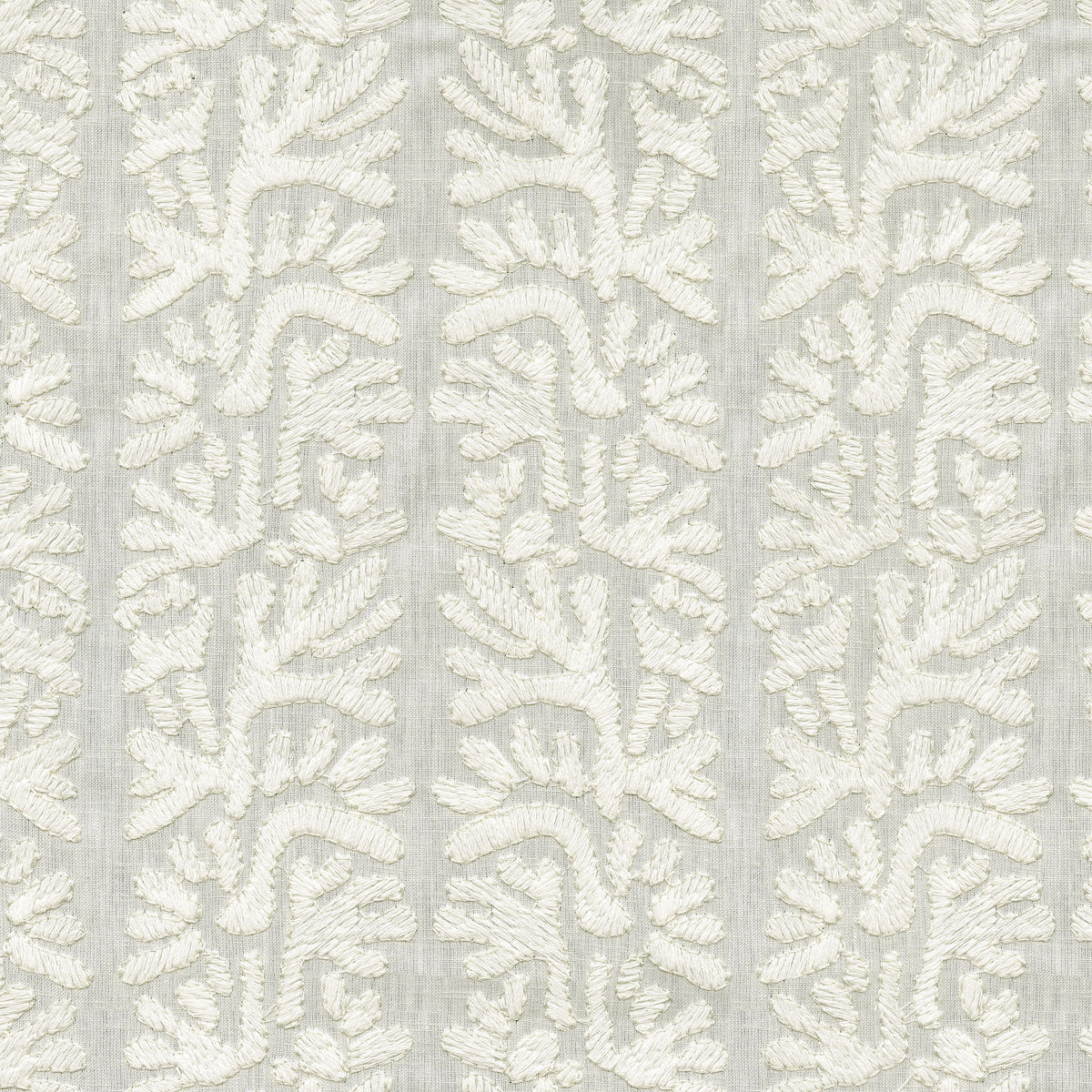 P/K Lifestyles Coral Embroidery - Coconut 471933 Fabric Swatch