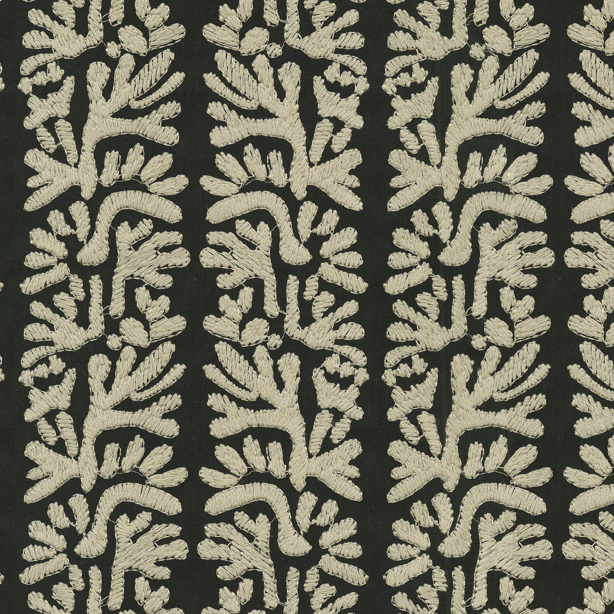 P/K Lifestyles Coral Embroidery - Onyx 471935 Fabric Swatch