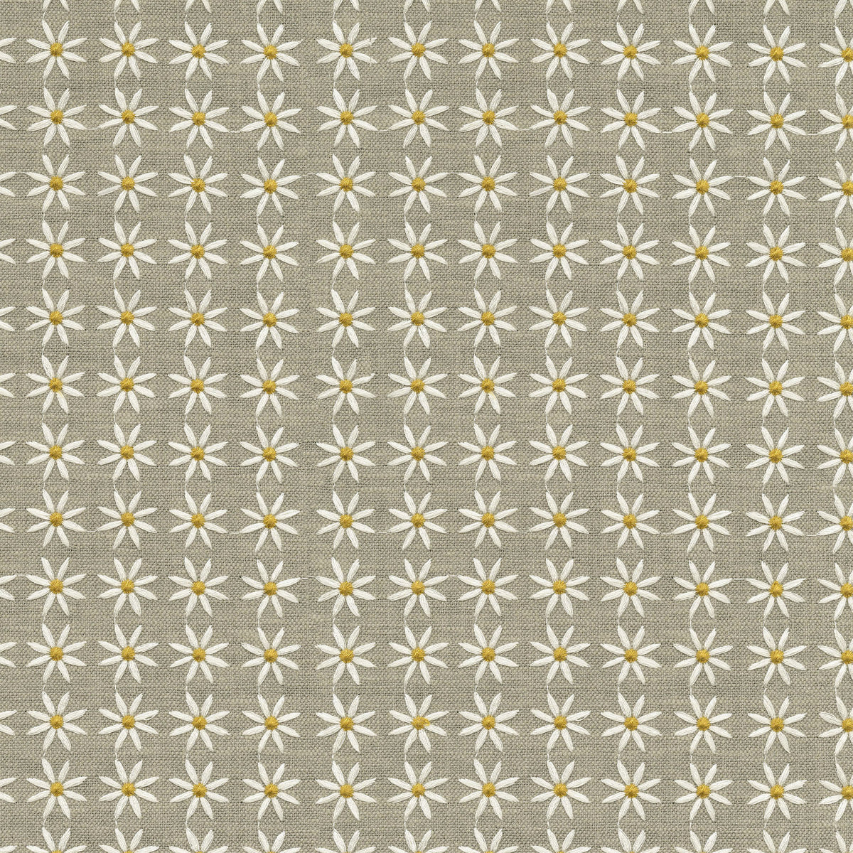 P/K Lifestyles Bordado de margaritas - Tela de tapicería negra 470540