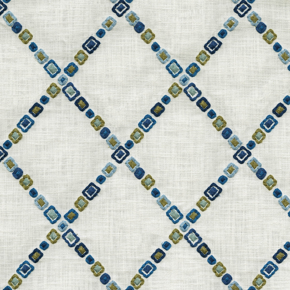 P/K Lifestyles Diamond Jewel Embroidery - Aegean 471131 Fabric Swatch