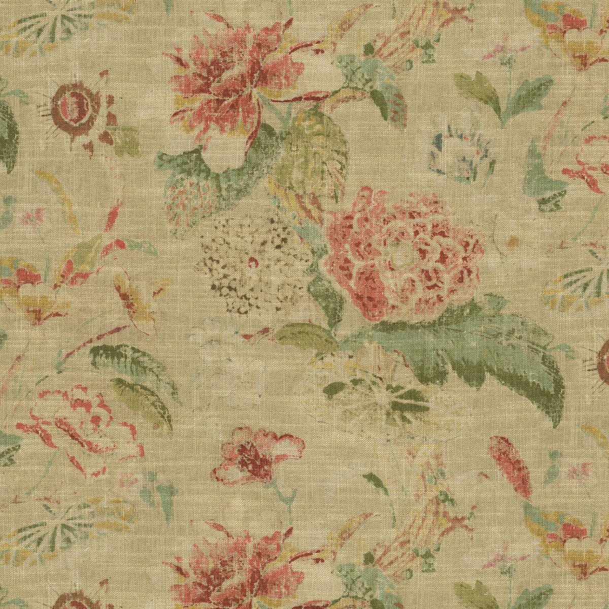 P/K Lifestyles Floral Offerings - Biscuit 472662 Upholstery Fabric