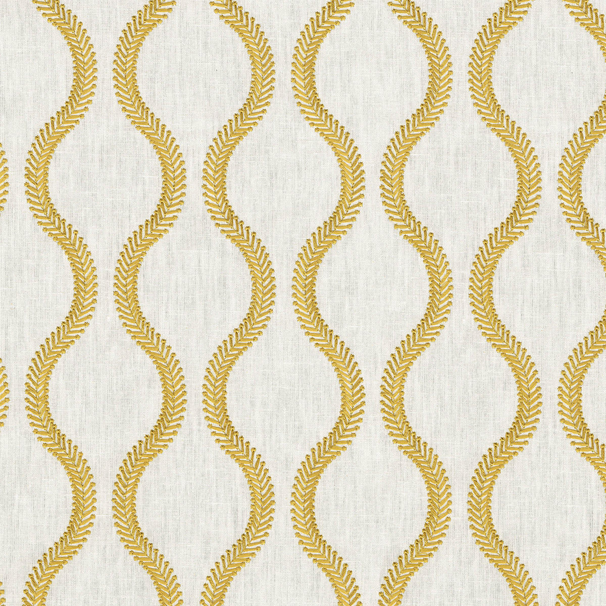 P/K Lifestyles Flourish Embroidery - Gold 470825 Fabric Swatch