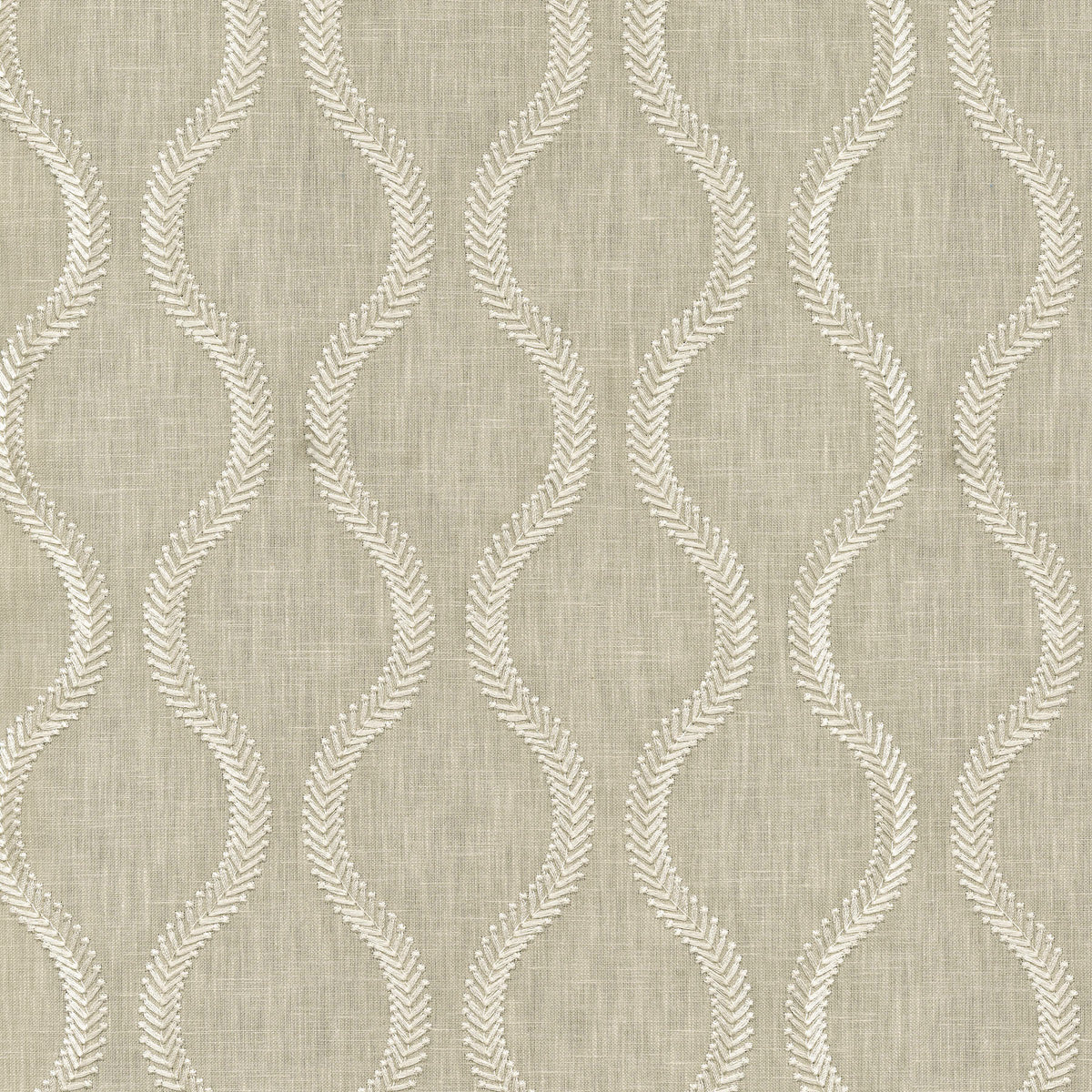 P/K Lifestyles Flourish Embroidery - Linen 470824 Upholstery Fabric