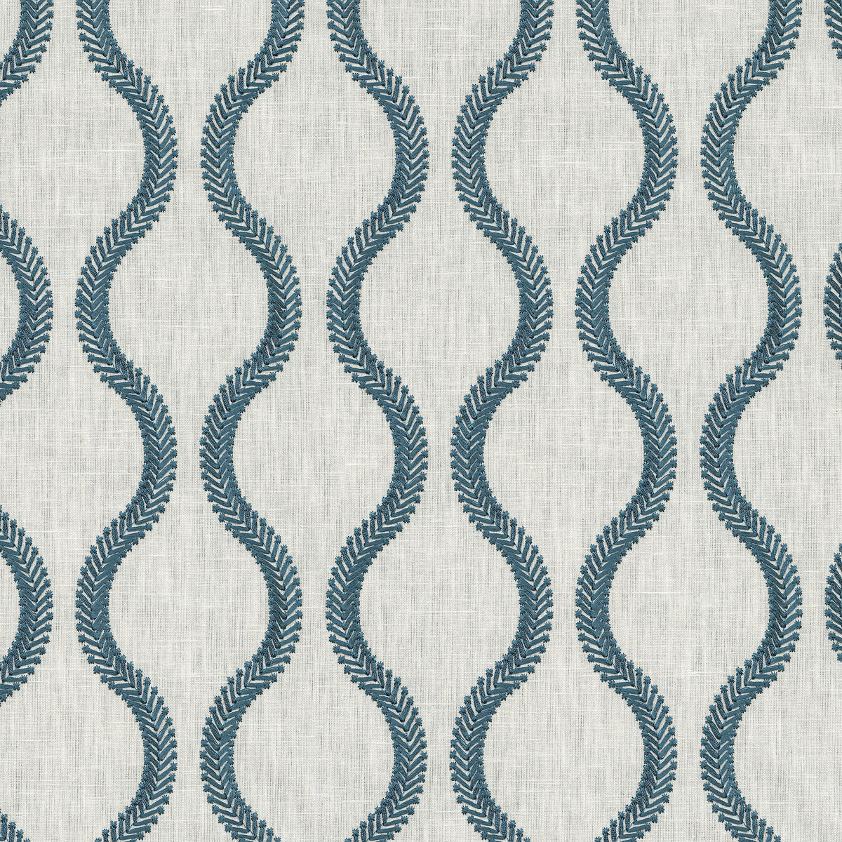 P/K Lifestyles Flourish Embroidery - Porcelain 470820 Fabric Swatch