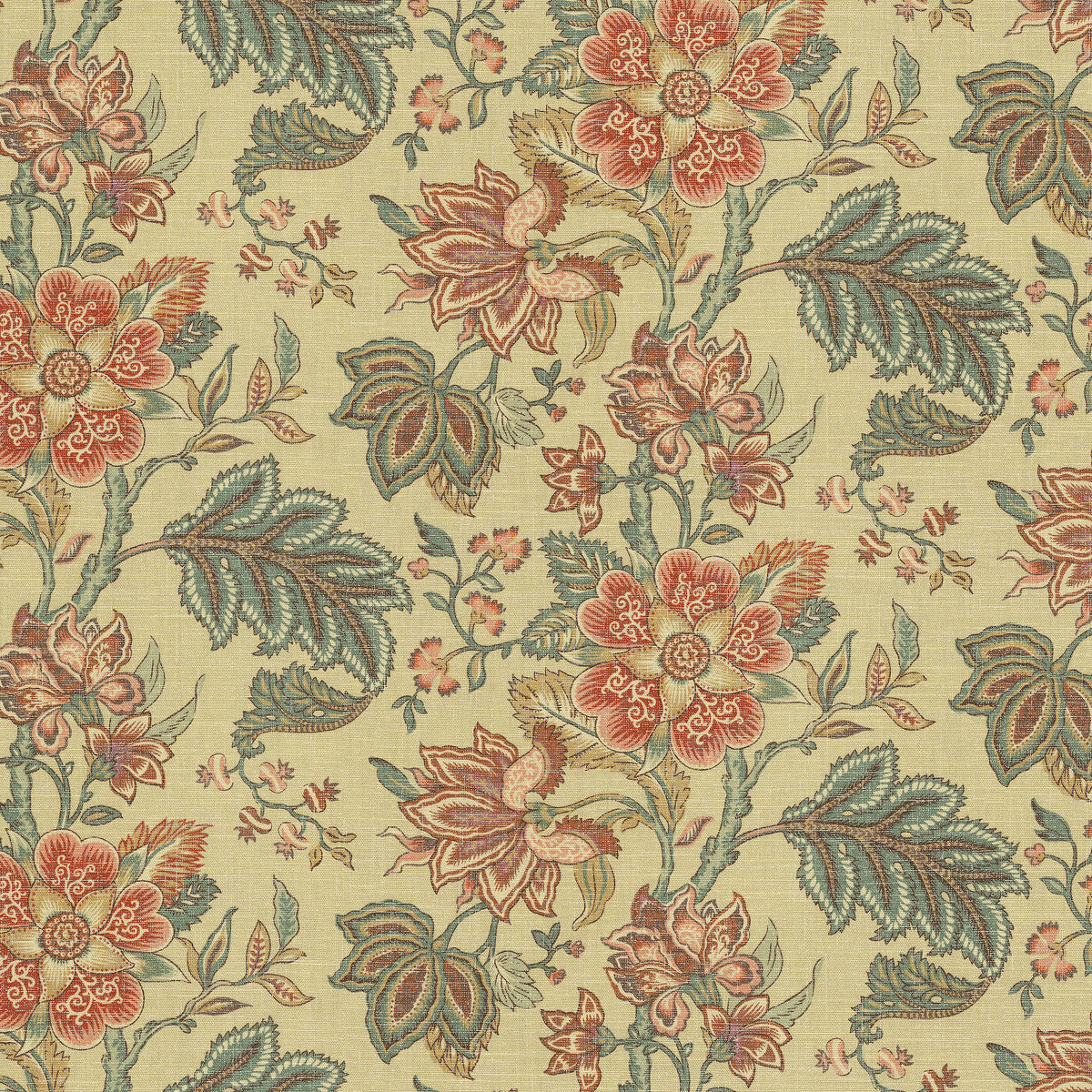 P/K Lifestyles Flowering - Twine 412412 Fabric Swatch