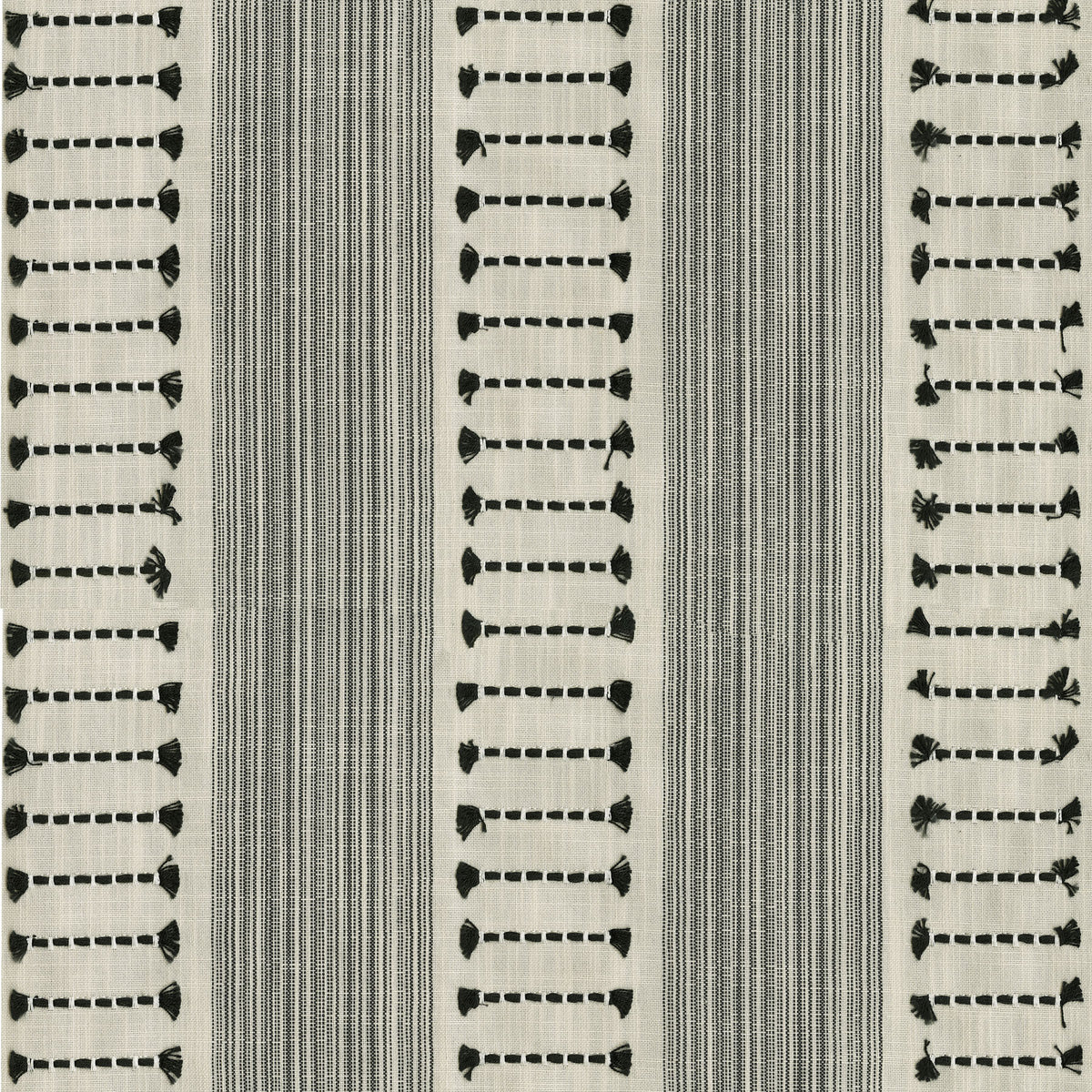 P/K Lifestyles Fringe Stripe Embroidery - Newsprint 472220 Fabric Swatch