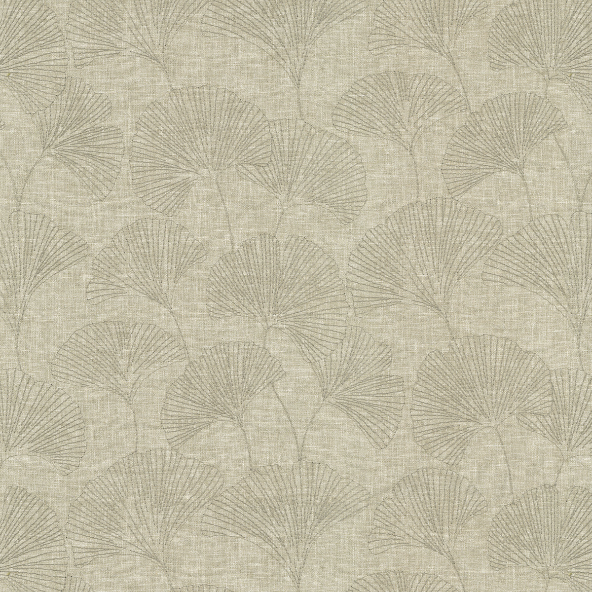 P/K Lifestyles Ginkgo Embroidery - Mushroom 471123 Upholstery Fabric