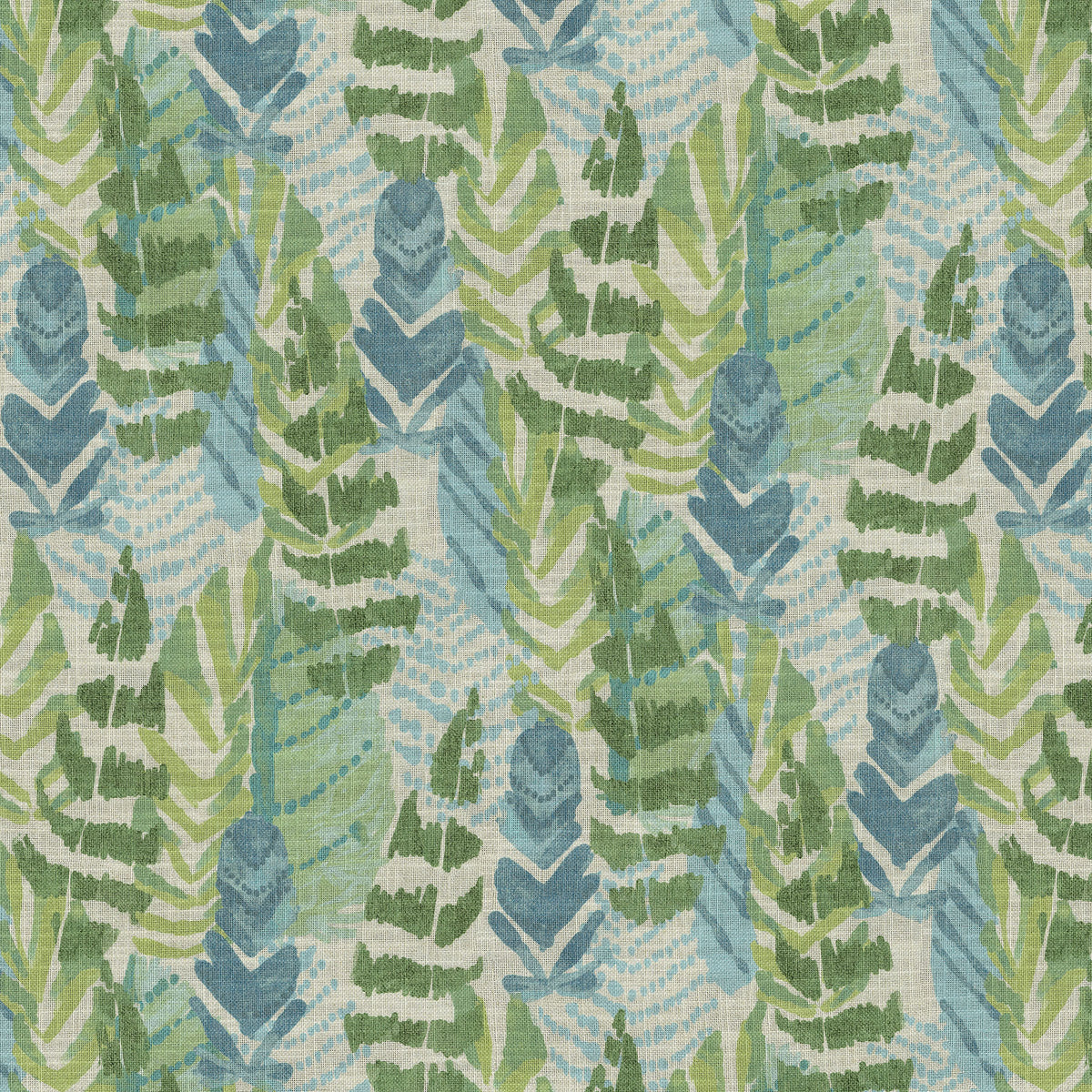 P/K Lifestyles Leaf Plumes - Seaglass 472572 Fabric Swatch