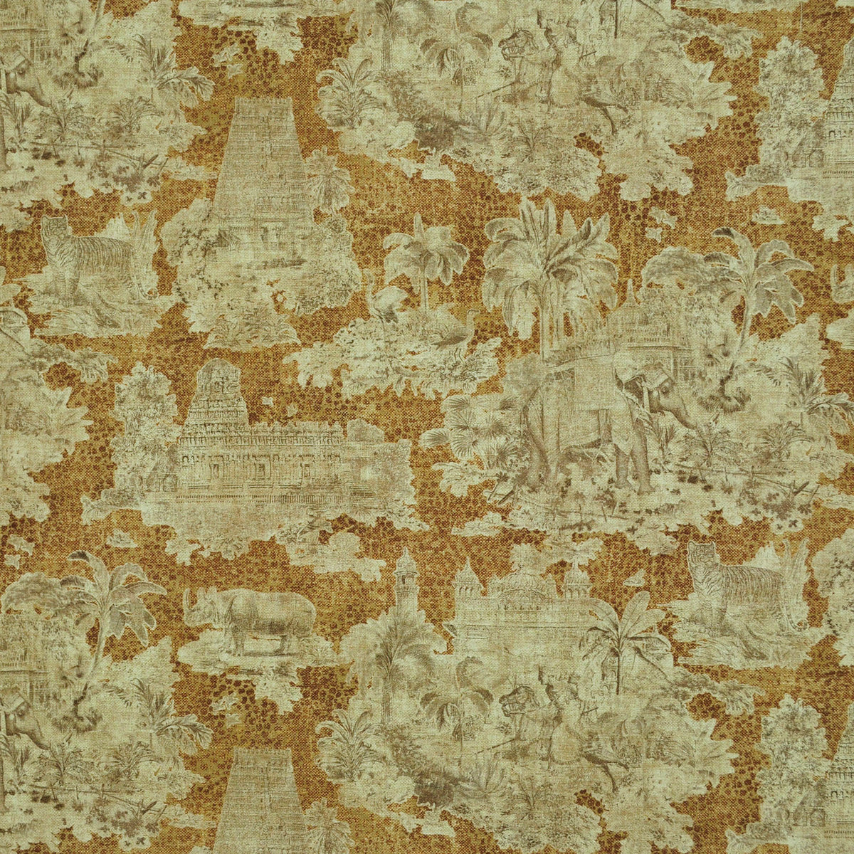 Villa D'Ascoli Madras Toile - Caramel 570202 Fabric Swatch