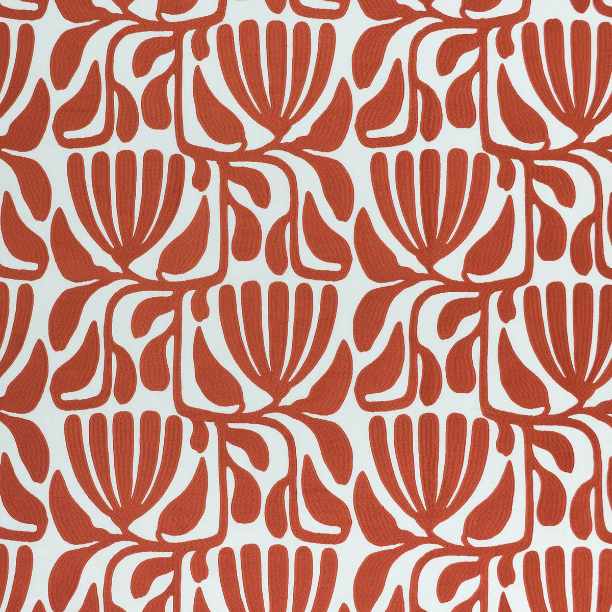 P/K Lifestyles Mercado Embroidery - Coral 473061 Upholstery Fabric
