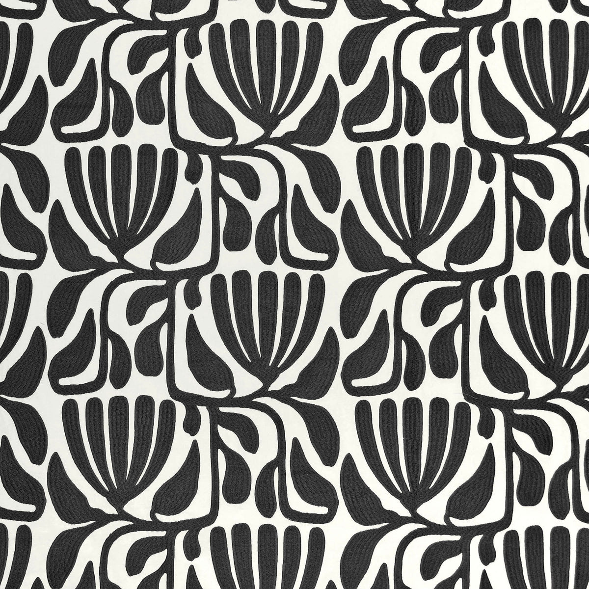 P/K Lifestyles Mercado Embroidery - Ebony 473060 Upholstery Fabric