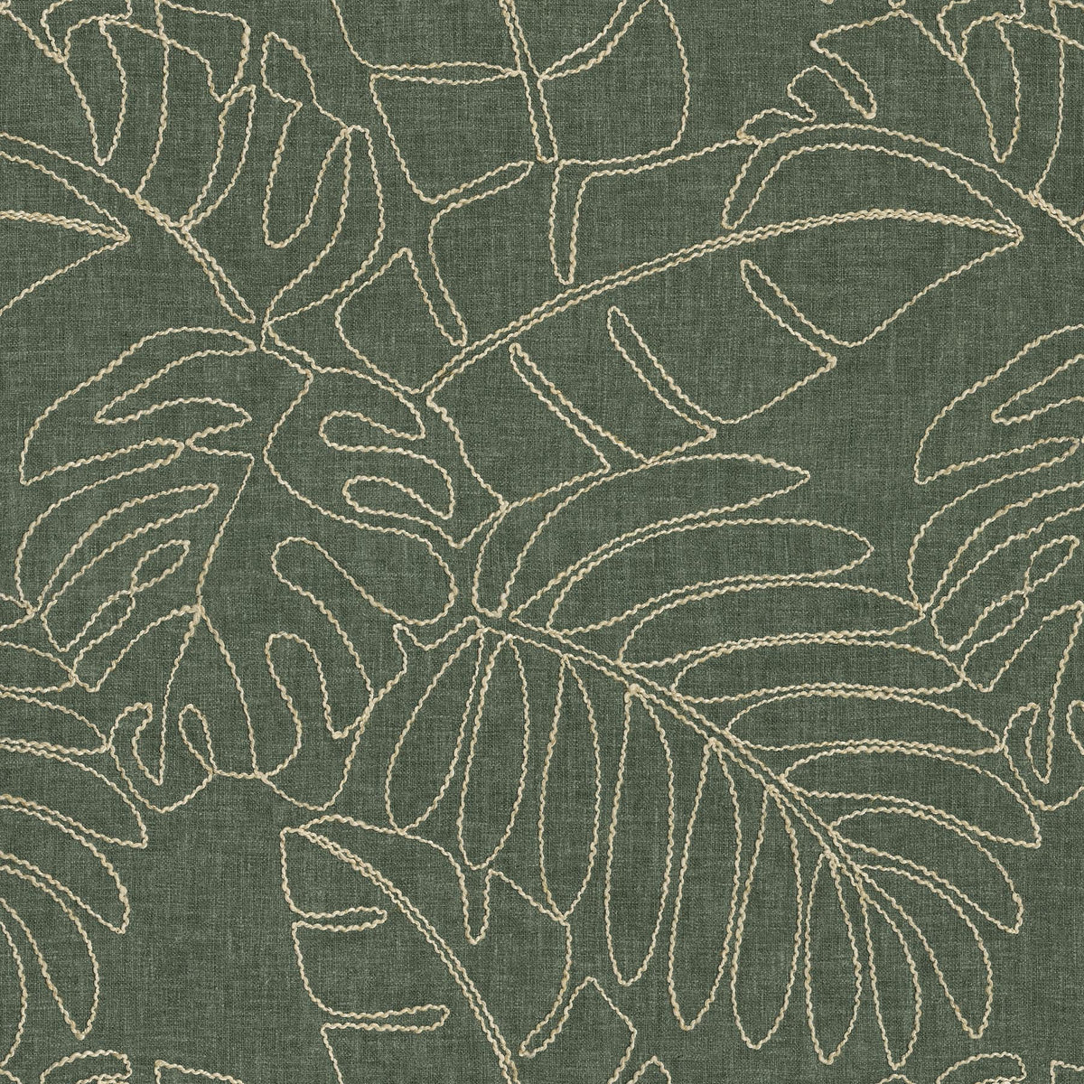 Tommy Bahama Home Monstera Embroidery - Juniper 880180 Upholstery Fabric