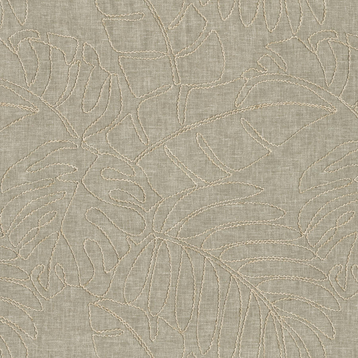 Tommy Bahama Home Monstera Embroidery - Linen 880183 Upholstery Fabric