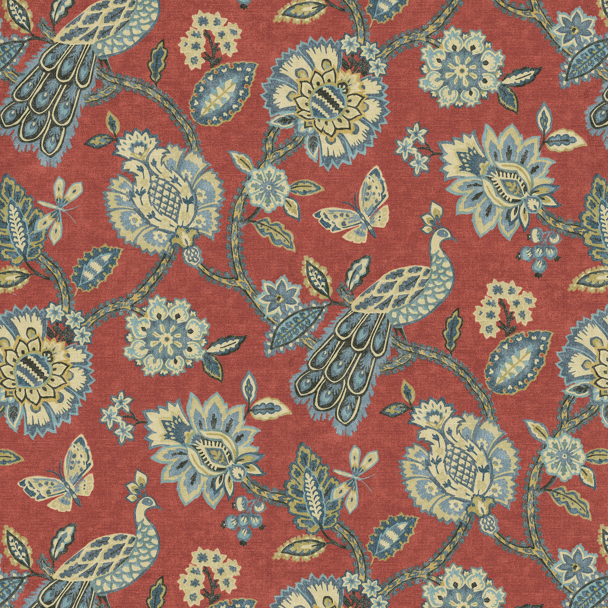 P/K Lifestyles Pheasant & Fleur - Berry 412601 Upholstery Fabric