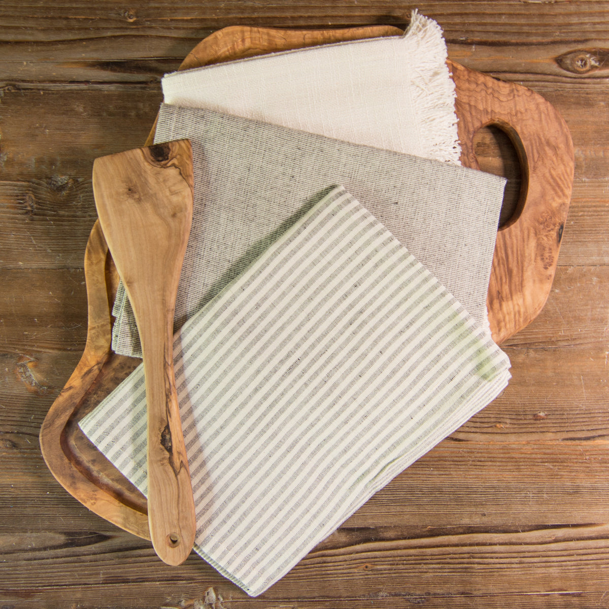 Farmhouse Stripe Towel Set of 3 - Black/Natural
