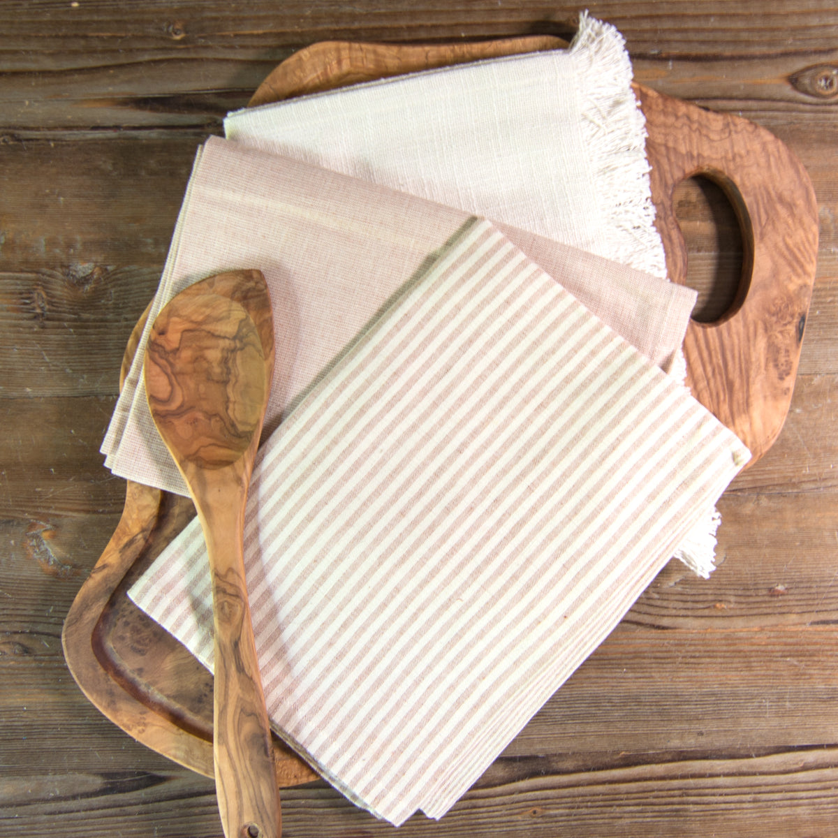 Farmhouse Stripe Towel Set of 3 - Copper/Natural