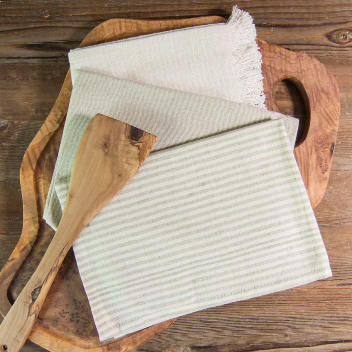 Farmhouse Stripe Towel Set of 3 - Mushroom/Natural