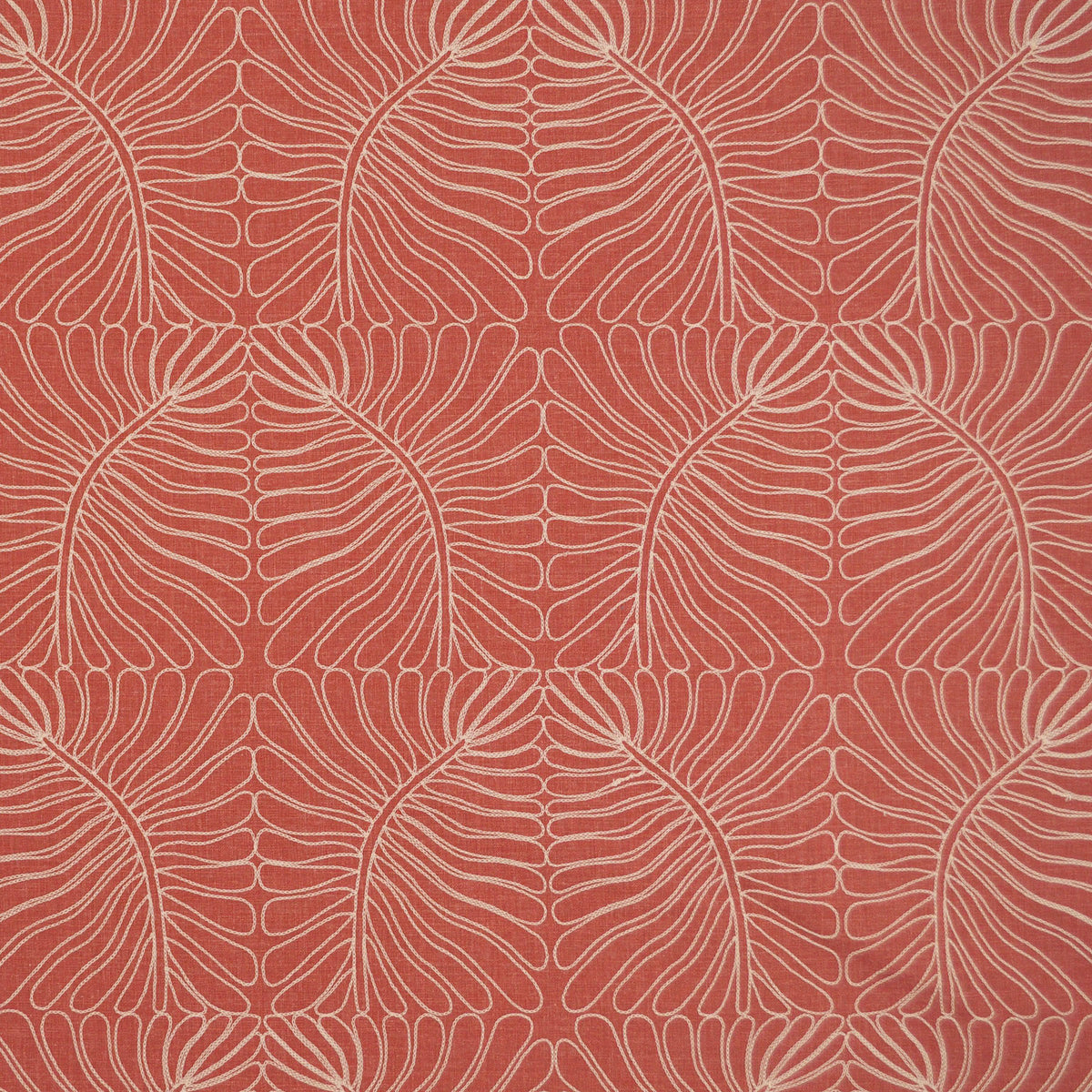 P/K Lifestyles Selva Embroidery -  Coral 472950 Fabric Swatch