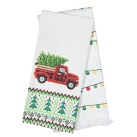 Tea Towel Set of 2 - Faux Yarn Truck and Tree