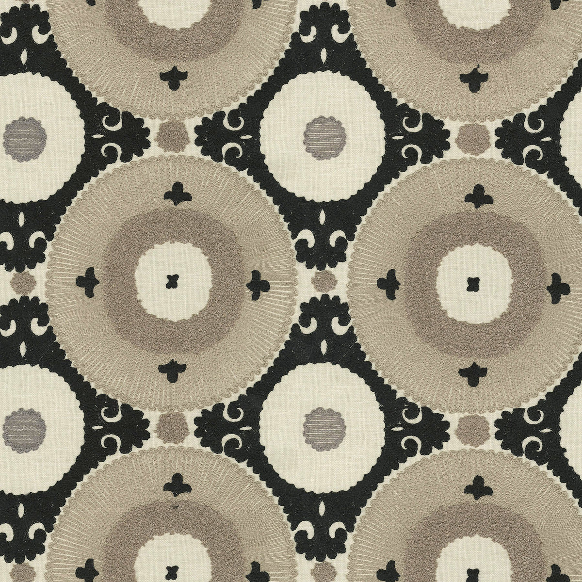 P/K Lifestyles Uzbek Embroidery - Cafe 470533 Fabric Swatch