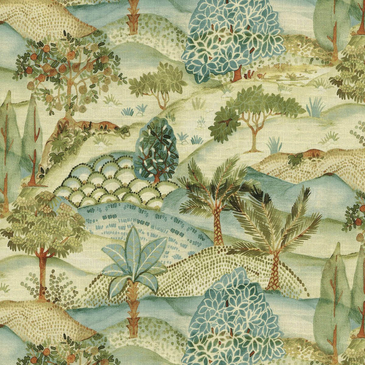 P/K Lifestyles Walk In The Park - Verdigris 472321 Upholstery Fabric