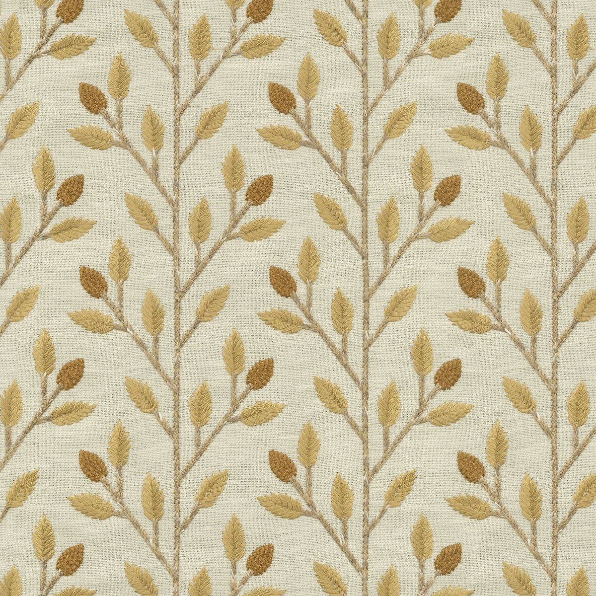 P/K Lifestyles Wheat Field Embroidery - Golden 471570 Upholstery Fabric