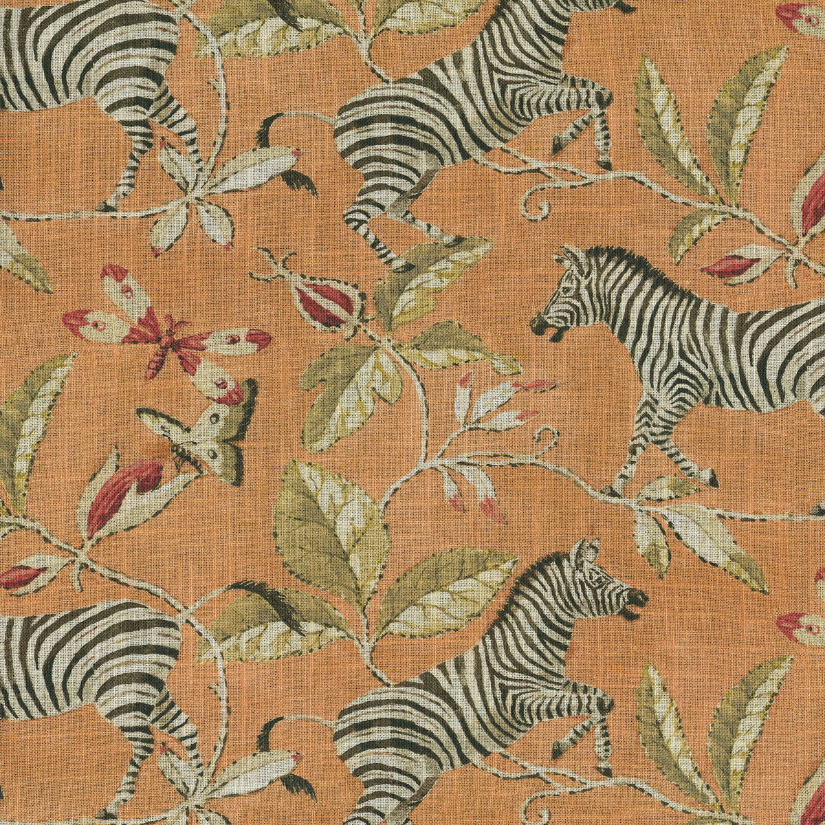 Harrison Howard Zebra's Garden - Mango 150192 Fabric Swatch