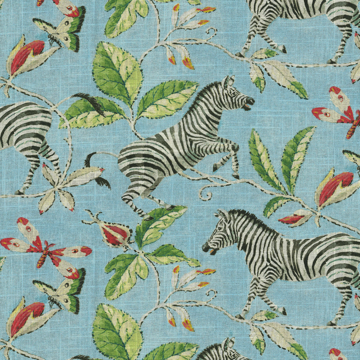 Harrison Howard Zebra's Garden - Skylight 150190 Fabric Swatch