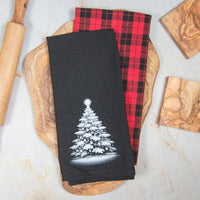 Tea Towel Set of 2 - White Snowy Tree