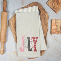 Tea Towel Set of 2 - Faux Quilted Jolly