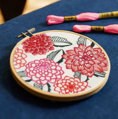 DMC Dahlias Embroidery Kit