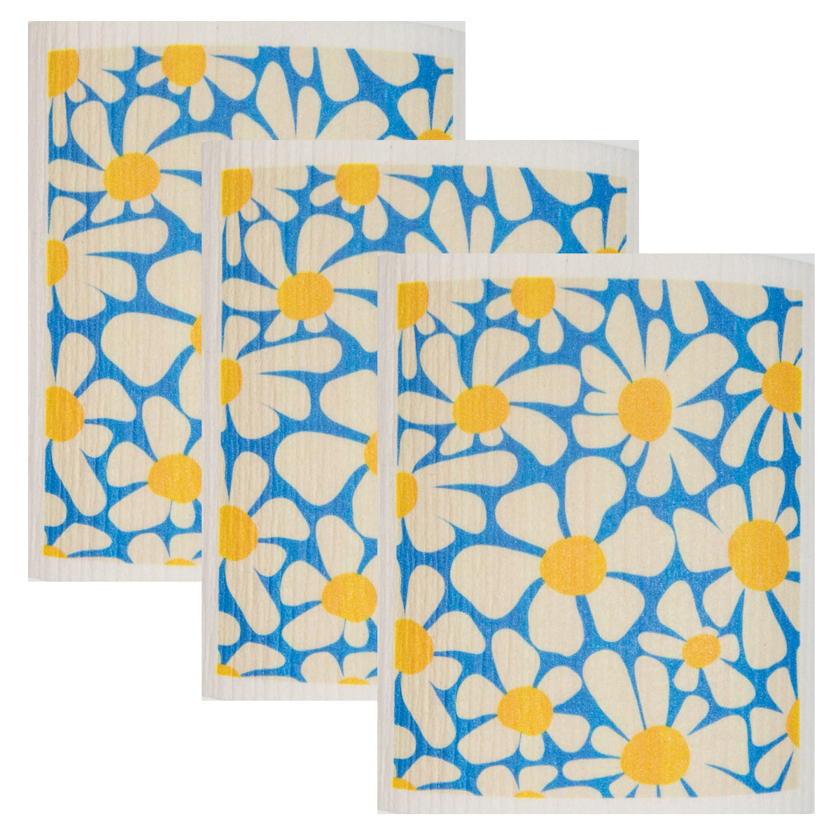 Swedish Dish Cloth Set of 3 - Daisy Blue