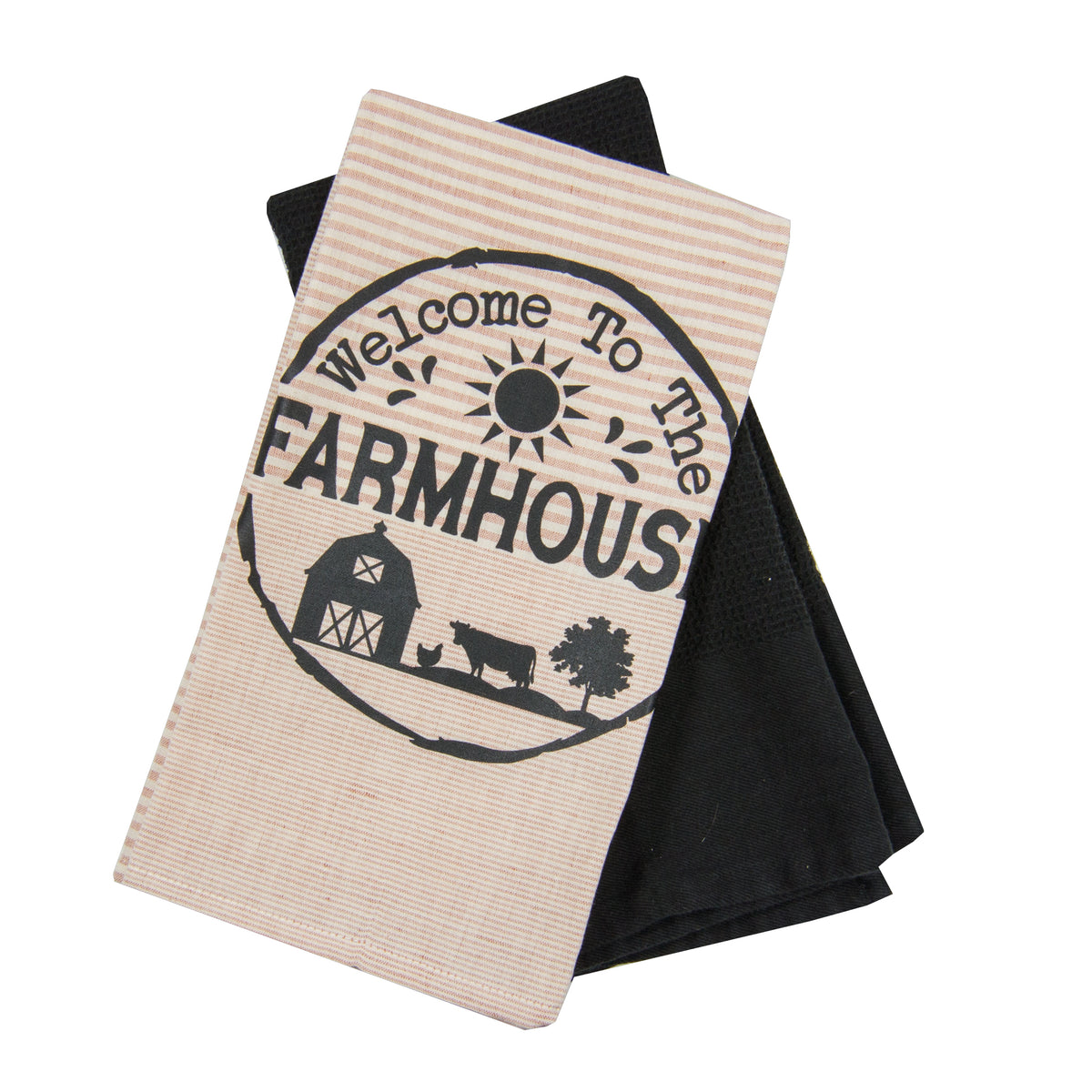 Lot de 2 torchons - Chauves-souris noires