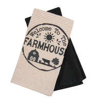 Lot de 2 torchons - Chauves-souris noires