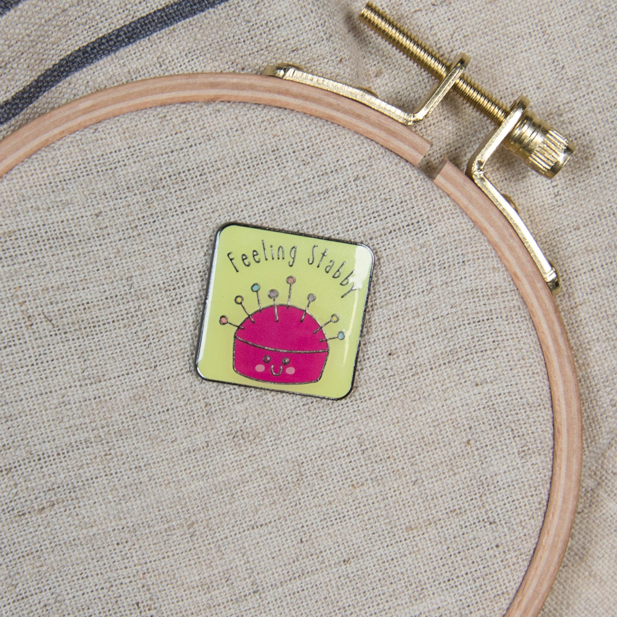 Enamel Needle Minder - Feeling Stabby