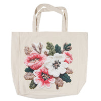 Tote Bag - Faux Yarn Flowers