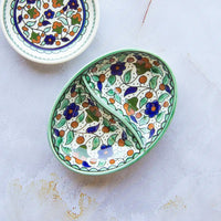 Hand-Painted Folklore Divided Dish