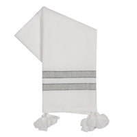 Tea Towel - Dunroven House Two Stripe Border Towel with Tassles